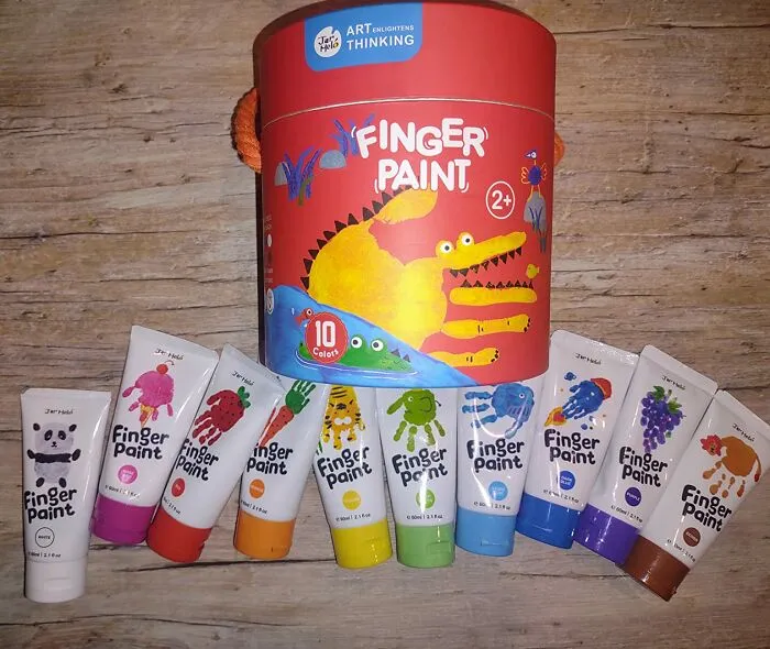 A Set Of <a Style="Display:inline;" Href="Https://Www.amazon.com/Jar-Melo-Toddlers-Washable-Painting/Dp/B08r9kt1t9?ie=utf8&th=1&linkcode=ll1&tag=bpgoat-20&linkid=64615d4afbf9257d979960df3c93d219&language=en_us&ref_=as_li_ss_tl" Target="_blank">   <span Style="Font: Inherit; Color: #d74b1f;"> Washable Finger Paints </Span> Will Turn Your Child Into A Tiny, Messy, And Deeply Artistic Picasso, With The Added Bonus Of Not Having To Repaint Your Entire House Afterwards