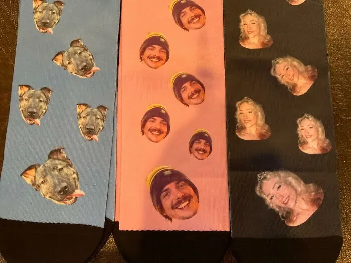 The Only Time It's Acceptable To Lovingly Stomp On Someone's Face All Day Is When It's Printed On A Pair Of <a Style="Display:inline;" Href="Https://Www.amazon.com/Custom-Picture-Personalized-Customized-Unisex/Dp/B08b1k8t2t?ie=utf8&th=1&psc=1&linkcode=ll1&tag=bplemur-20&linkid=f8e42a983a8e141e0f4bb2f366f4b512&language=en_us&ref_=as_li_ss_tl" Target="_blank">   <span Style="Font: Inherit; Color: #d74b1f;"> Face Socks </Span>
