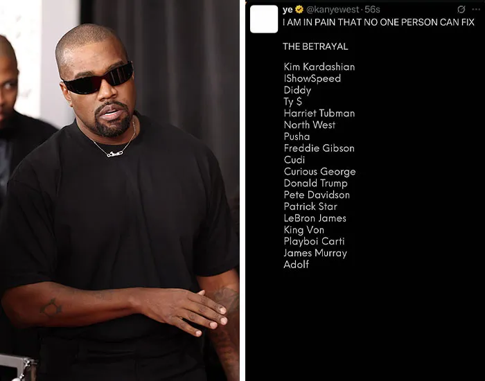 Kanye West’s bizarre betrayal list
