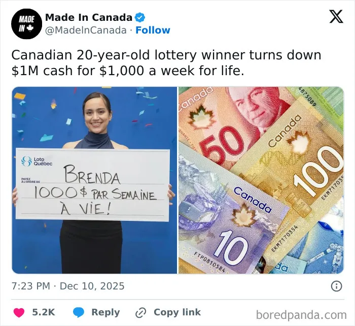 She Did A Good Job Here Or Not! 1 Million Or $1000 Week For Life