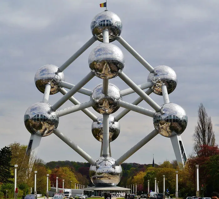 The Atomium, An Iron Atom 165 Billion Times The Size Of A Real Iron Atom. Belgium