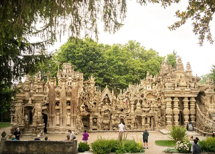 France, The "Palais IDéal", Built By A Single Mail Carrier On His Spare Time, With Odd Rocks That He Found In The Paths