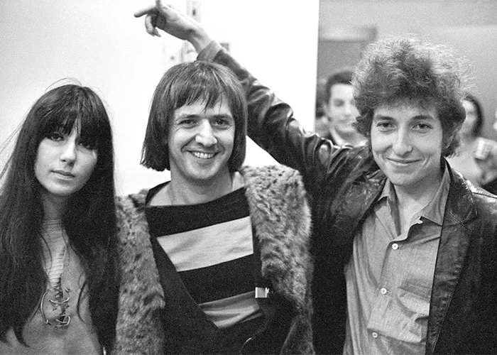 Cher, Sonny Bono y Bob Dylan en Atlantic Studios