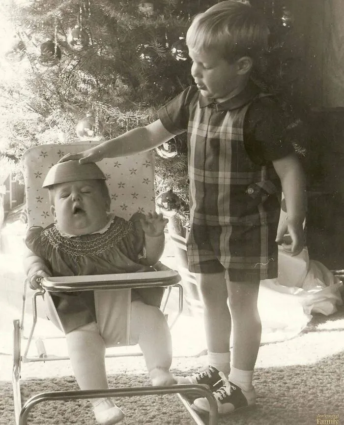 Me & My Brother At Christmas, 1965. I Was Only 6 Months Old And My Brother Obviously Thought I Was Annoying