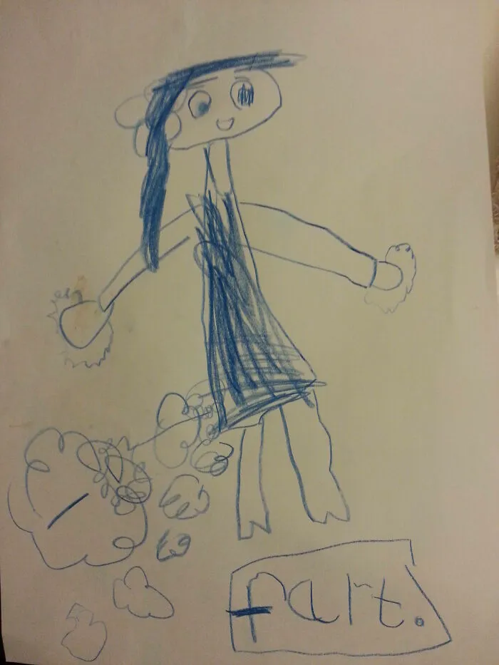 My Cousin's First Drawing Of Her Mum (She's 5)