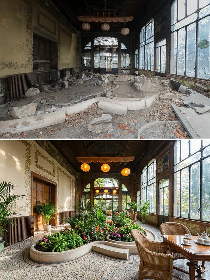 I Document Decay And Use AI To Show What These Places Looked Like Long Ago (20 Pics)
