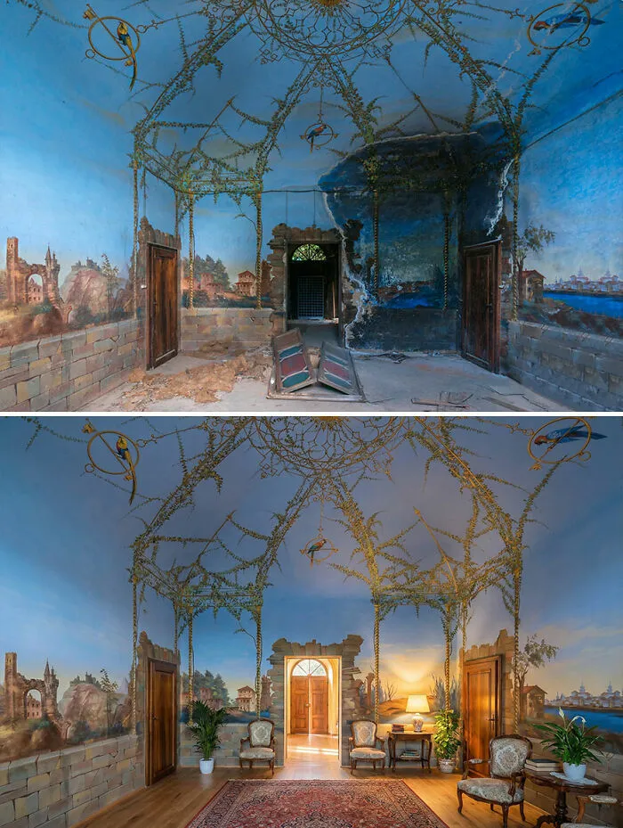 I Document Decay And Use AI To Show What These Places Looked Like Long Ago (20 Pics)