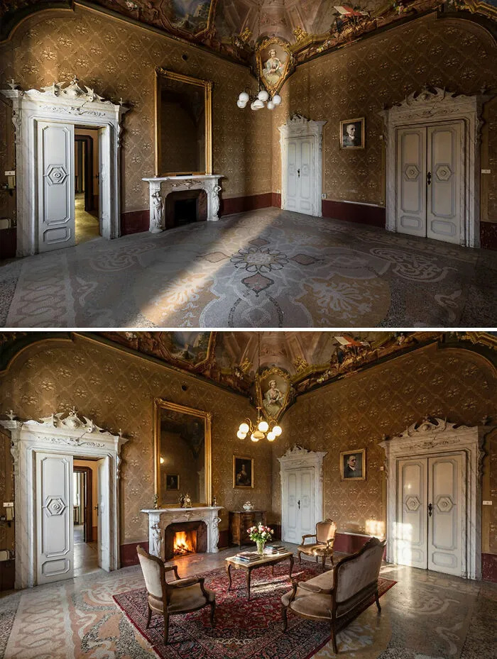 I Document Decay And Use AI To Show What These Places Looked Like Long Ago (20 Pics)