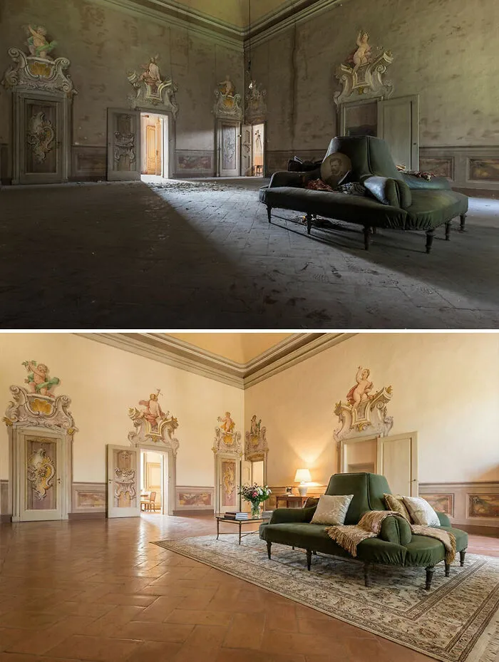 I Document Decay And Use AI To Show What These Places Looked Like Long Ago (20 Pics)