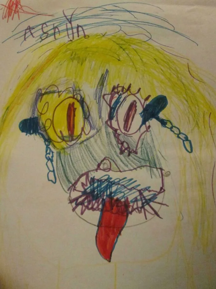 Mi hijo de 6 años dibujó esto. Creo que voy a tener pesadillas. Disfrútenlo 