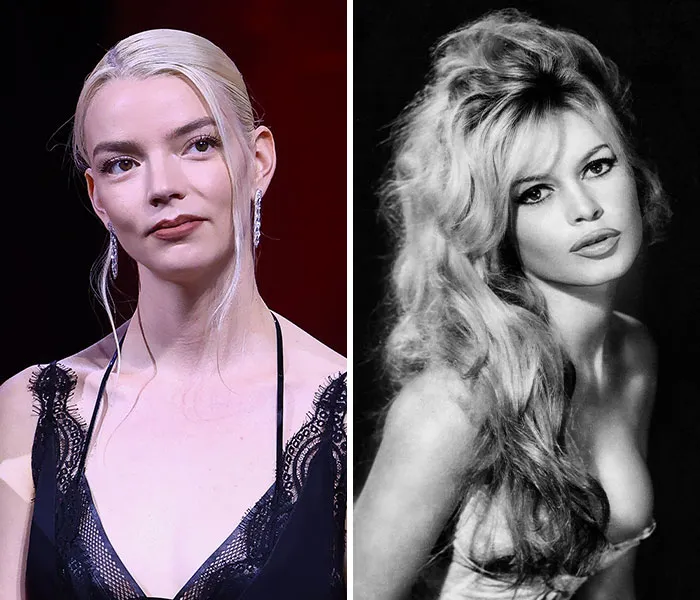 Anya Taylor-Joy (2025) & Brigitte Bardot (1963) – 29 años
