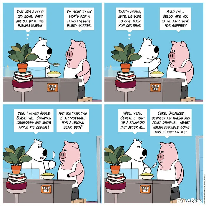 This Artist Makes Bello Bear Comics About Work, Food, And Modern Life (30 Pics)