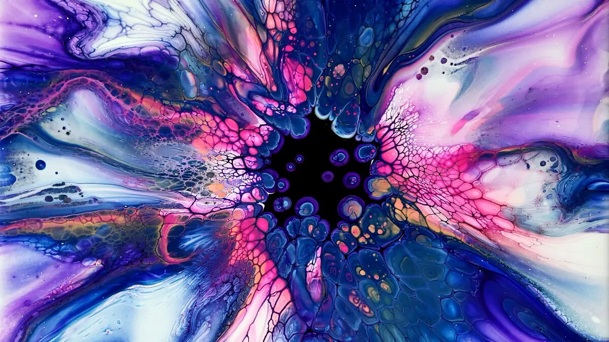 You Can Make Art With Just A Blow Dryer And Fluid Acrylics