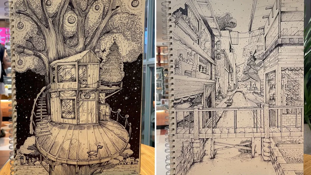 6 Christmas Drawings I Made With Gel Pens