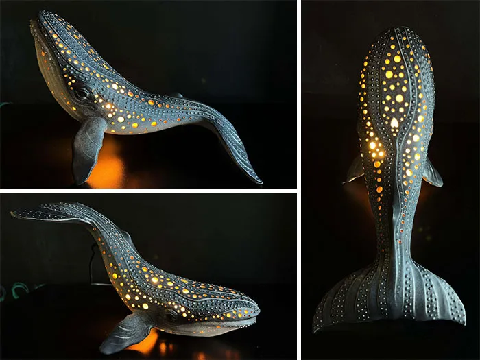 Humpback Whale Ceramic Lamp I Made