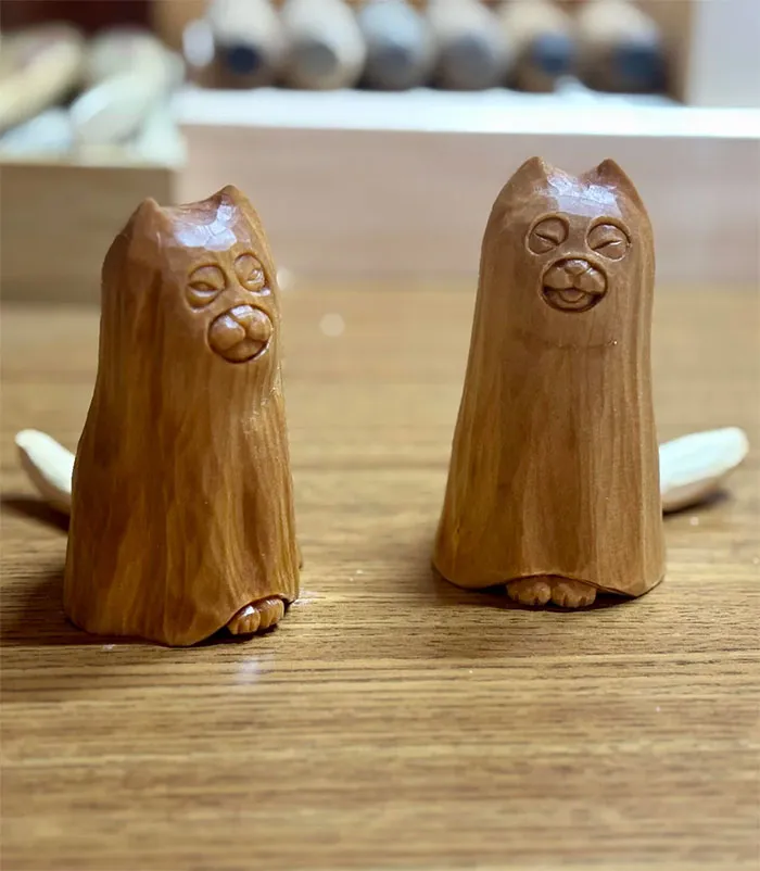 A Couple Cat Ghosts I Carved Recently 👻 🐾
