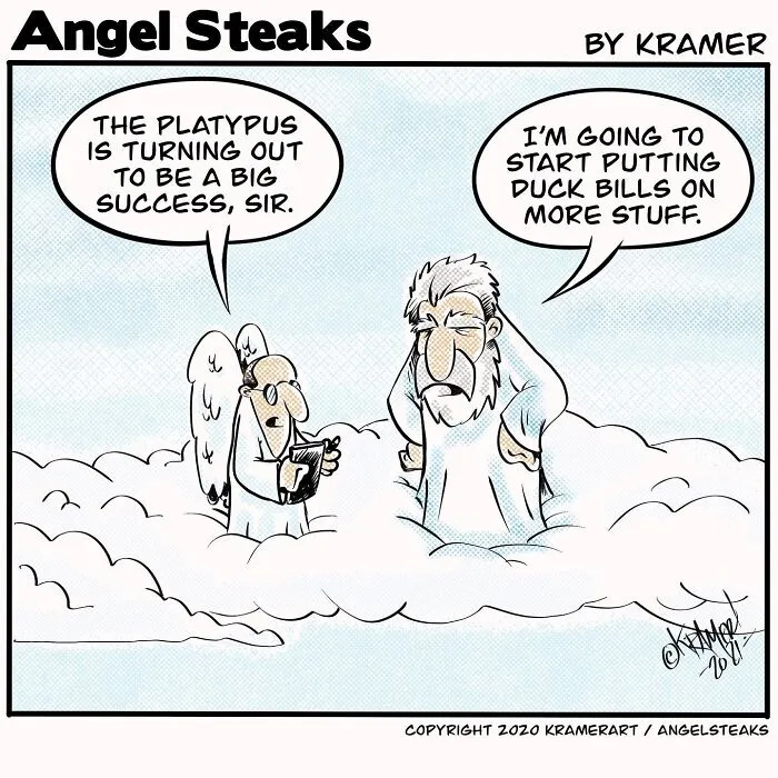 'Angel Steaks': 20 Single-Panel Cartoons Featuring God