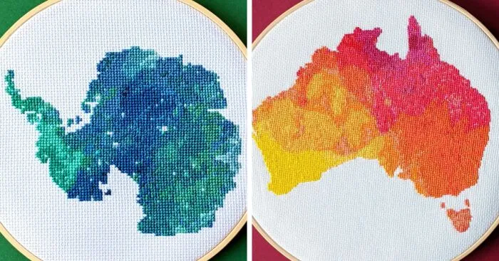 I Create Cross Stitch Patterns Of Maps, And Here Are My Most Popular Designs (22 Pics)