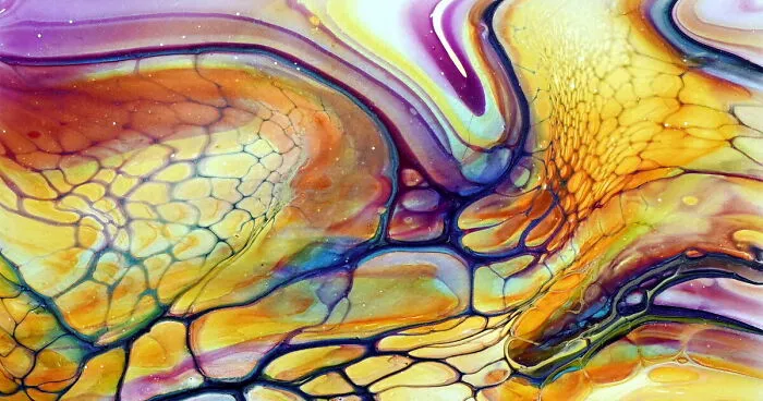 Bloom Transfer With Gorgeous Color Combo: My Acrylic Pouring Technique
