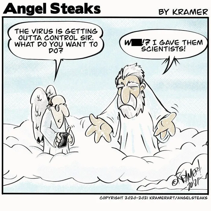 'Angel Steaks': 20 Single-Panel Cartoons Featuring God
