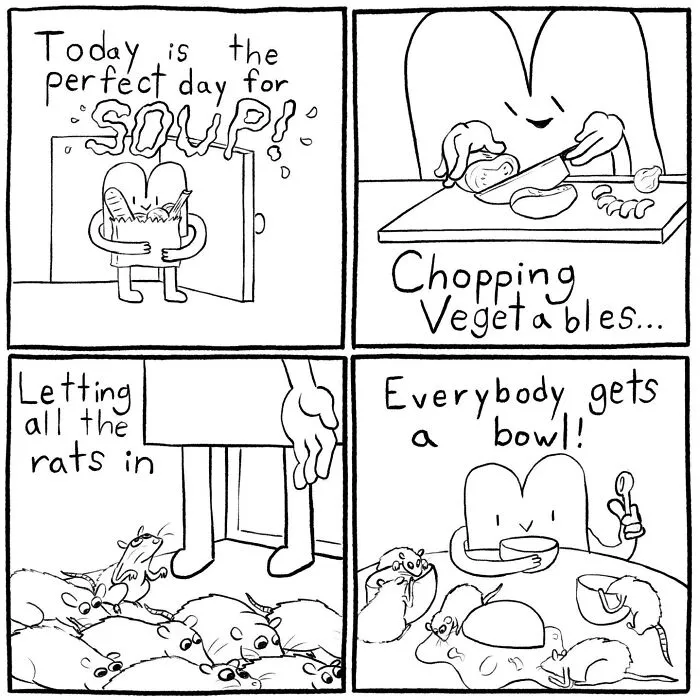 Artist Created 42 Simple Comics Turn Everyday Situations Into Absurd Humor