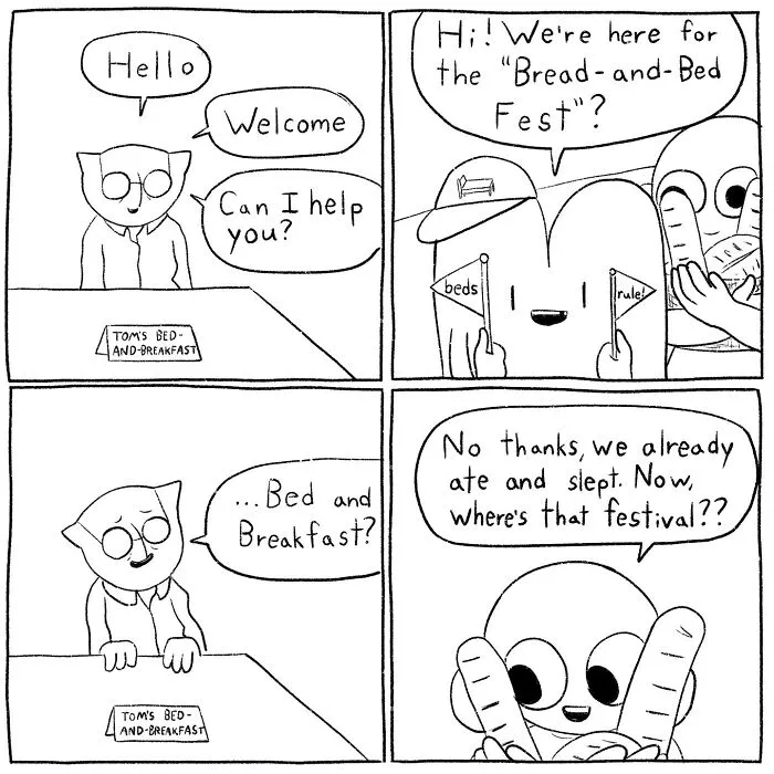 Artist Created 42 Simple Comics Turn Everyday Situations Into Absurd Humor