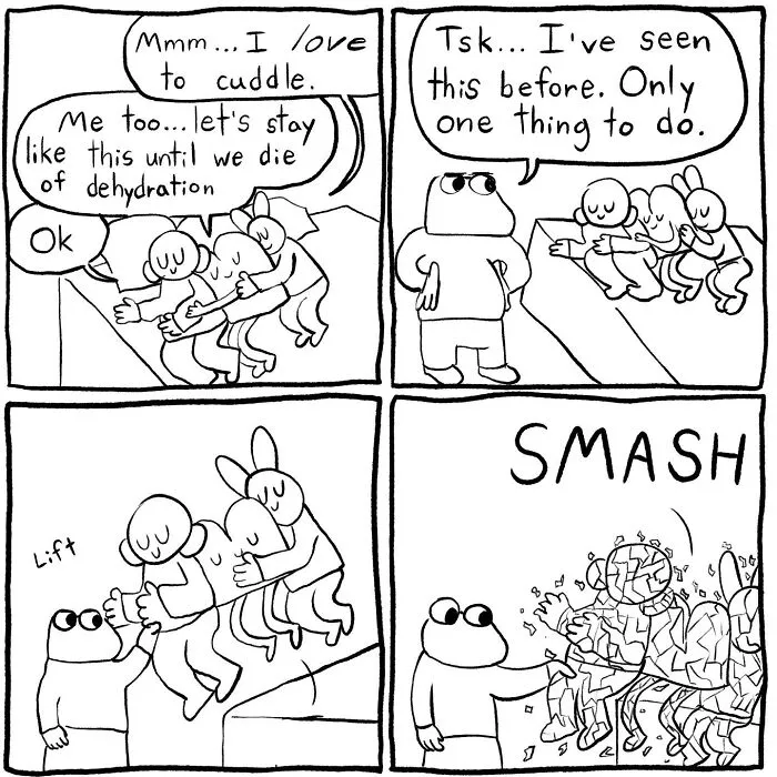 Artist Created 42 Simple Comics Turn Everyday Situations Into Absurd Humor