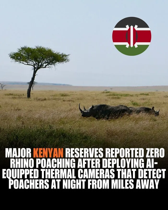 Technology Is Winning The Fight Against Poaching. Major Reserves Reported Zero Rhino Poaching After Deploying New AI Thermal Cameras