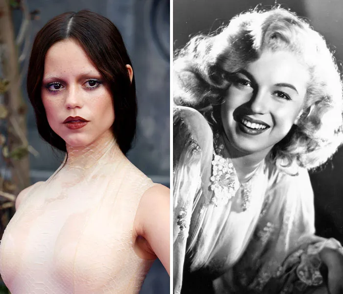 Jenna Ortega (2025) & Marilyn Monroe (1949) - 23 años
