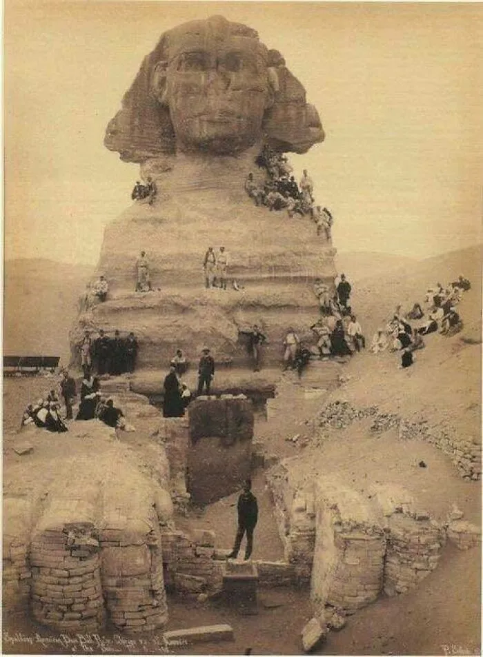 Trabajos de excavación de la Esfinge, 1850
