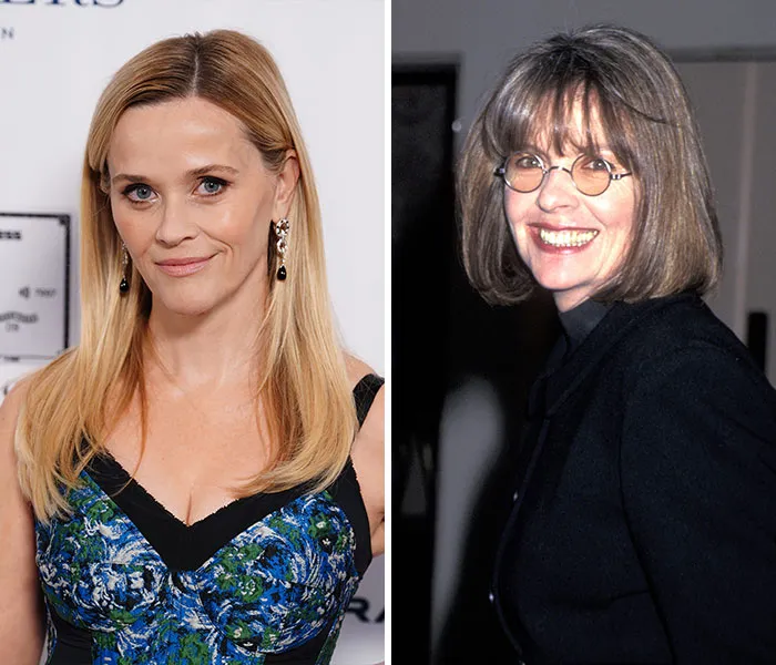 Reese Witherspoon (2025) & Diane Keaton (1995) – 49 años