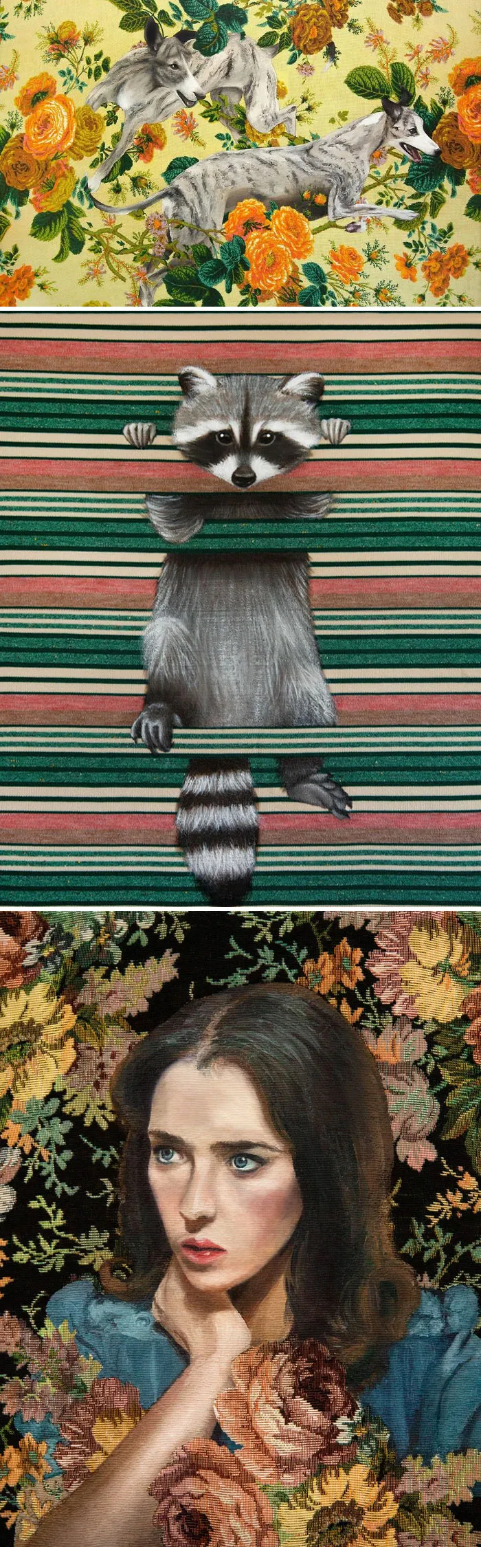 My Oil Paintings On Thrifted Fabric