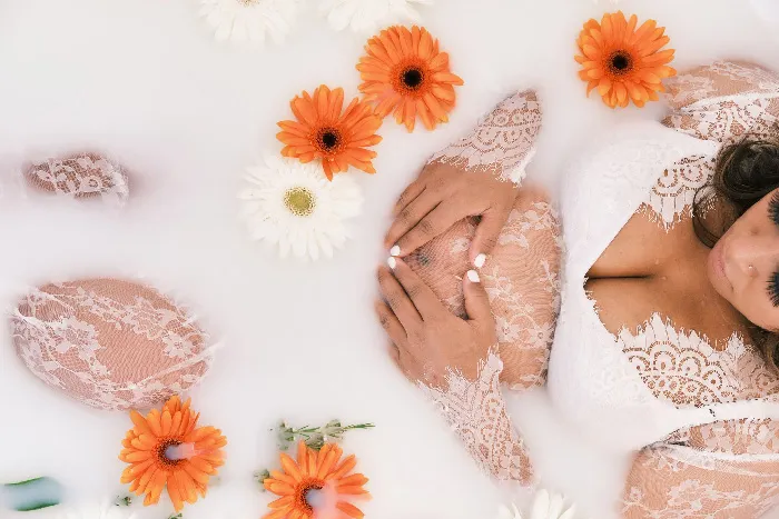 Milk Bath Maternity Shoot