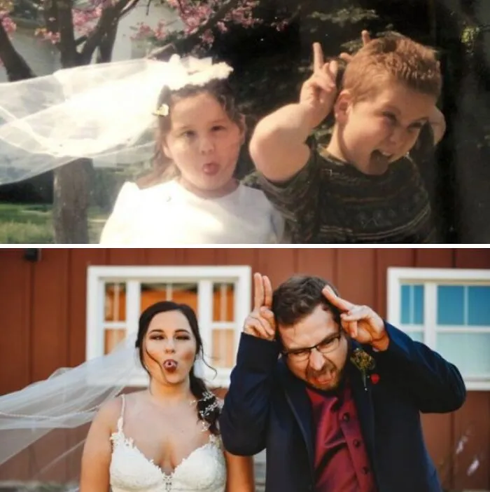 My Sister Got Married Over The Weekend, So We Recreated This Gem From Our Childhood