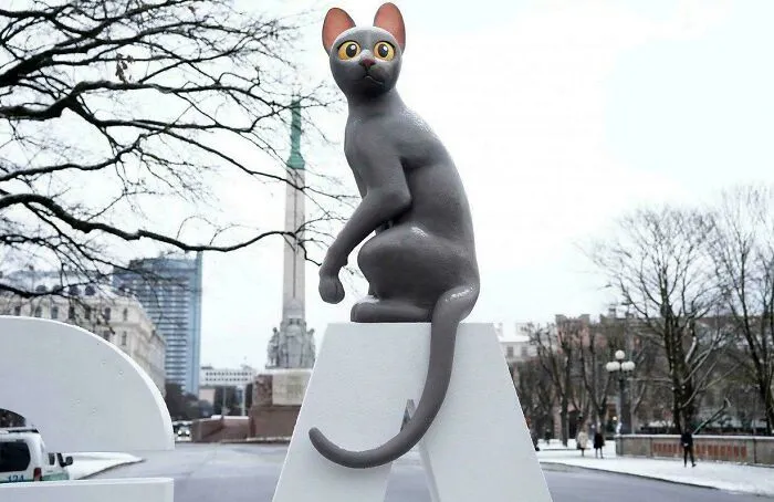 Latvia Has Won Its First-Ever Oscar, They Celebrated Its Nomination With A Flow Cat Statue In Riga
