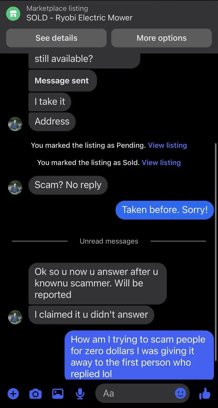 Dude Thinks He's Entitled To My Free Lawnmower
