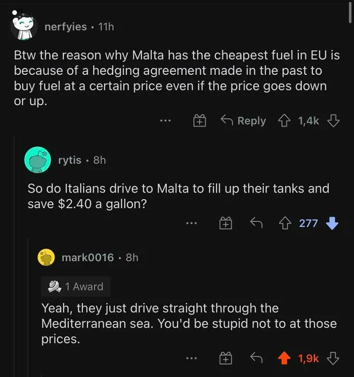 Do Italians Drive To Malta To Fill Up Their Tanks?
