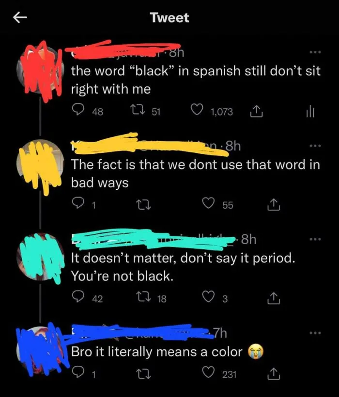 Don't Use A Spanish Word Because Of US Race Issues?
