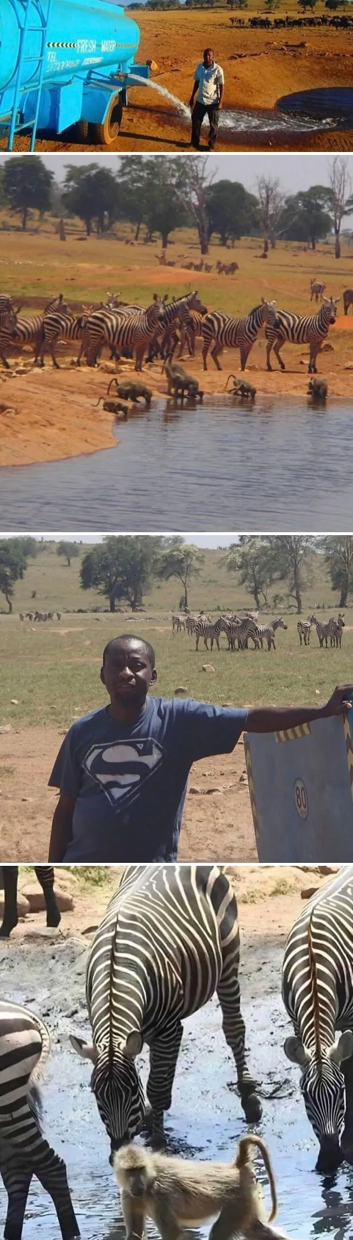 Every Day, This Man Would Drive Hours To Drought-Ridden Areas In Kenya To Provide Water For Thirsty Wild Animals