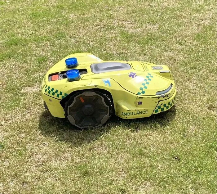 The Robotic Lawnmower At Bispebjerg Hospital Is A Small Ambulance