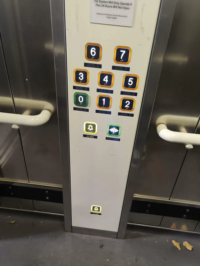 Lift Emergency Button At Floor Level Too Should You Collapse (Or Are Incredibly Short) In The UK