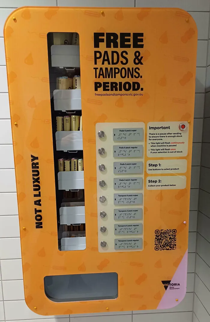 The Government Of Victoria, Australia Just Rolled Out Free Pads And Tampons In Public Toilets