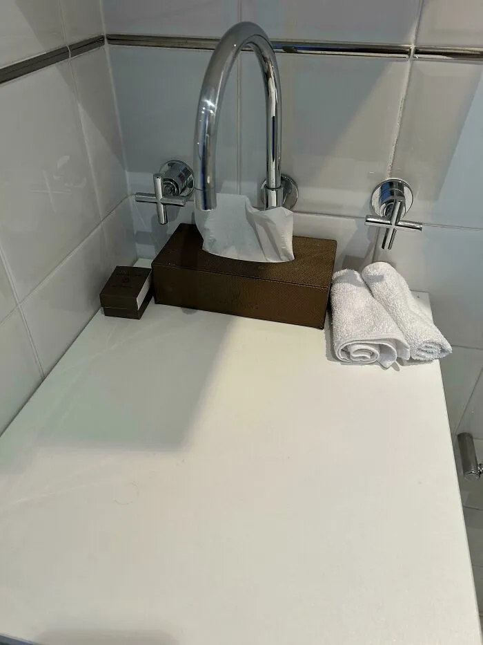 The Place I’m Staying Has Running Water On Top Of A Cabinet That Doesn’t Have A Sink