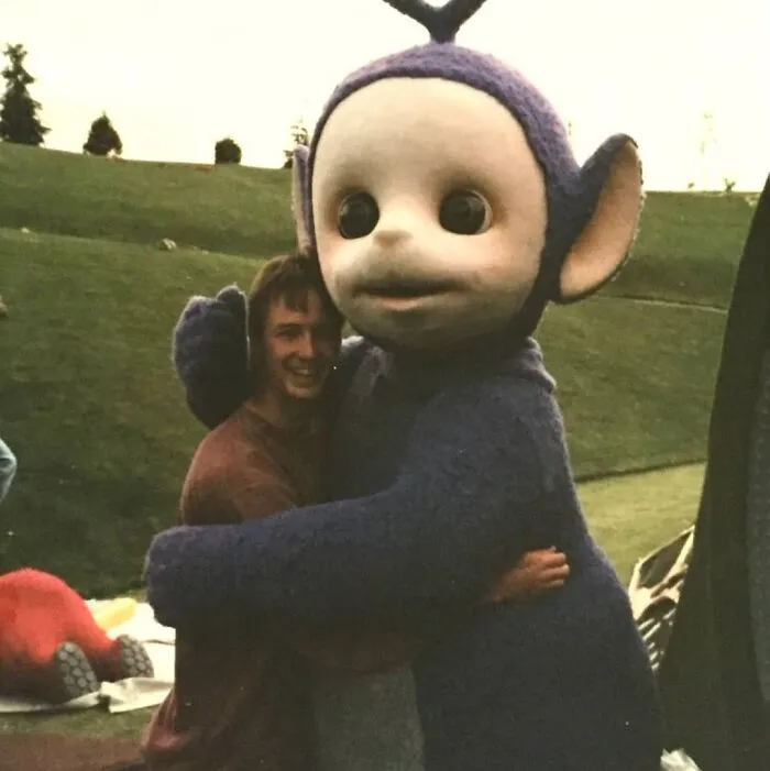 Detrás de cámaras de los Teletubbies a finales de los 90