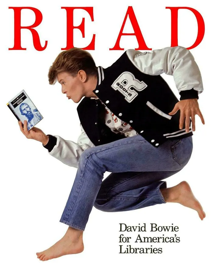 David Bowie por las bibliotecas estadounidenses. Campaña publicitaria de 1987.