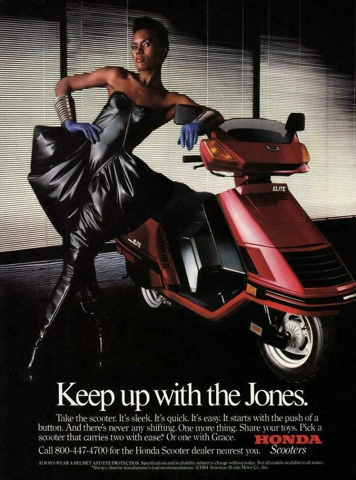 Anuncio del scooter Honda con Grace Jones, de 1984