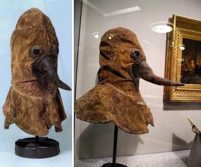 Máscara de un médico de la peste del siglo XVI