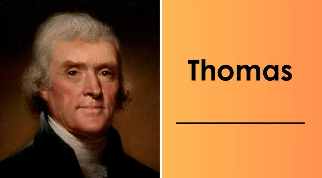Portrait of Thomas Jefferson, the 3rd U.S. president, highlighting U.S. presidents' last names quiz.