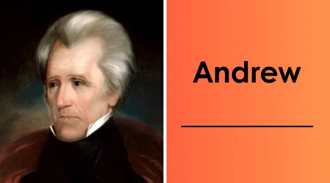 Portrait of Andrew Jackson, the 7th U.S. president, alongside a text prompt to type his last name.