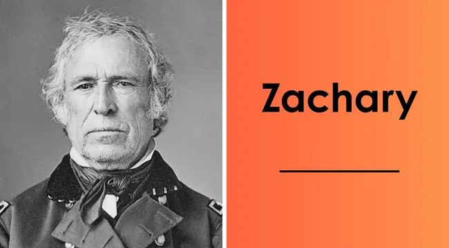 Portrait of the 12th U.S. president Zachary in military uniform, related to all U.S. presidents' last names quiz.